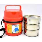 Bento Travel Lunch box with 3 Steel containers & Lifter | Press Lock mechanism