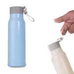 DuoSip: Glass sipper mug with outer Plastic body | Flip top lid and carry strap | Capacity 400ml (approx)