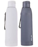 SafeSip Eco II: Glass bottle with wheat straw body and Easy carry strap | Capacity 350ml (approx)