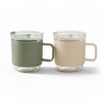 ZenGrip: Glass Bottle with Bamboo Cap & Silicone Non-Slip Sleeve | Capacity 500ml (approx)