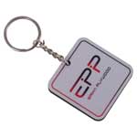 PU Key chain with Round Rotating Double side Gunmetal plate