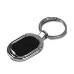 Keyglow White: Acrylic LED Keychain with White Light - Oval shape