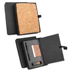 EcoSet 3: Set of A5 Cork notebook, Bamboo 304 Steel Vacuum Flask, Bamboo Pen & Cork Keychain in Kraft Gift Box