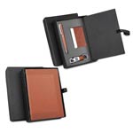 4 in 1 Dual Tone set: Rectangle metal keychain, SS colored bottle, Metal Pen and A5 PU notebook in Kraft Gift Box