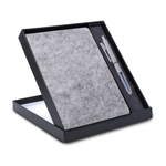 Compact 5 Pc Cork Gift Set: Cork Notebook, Cork Pen, Metal Cork Keychain, Cork Card Holder & Insulated Steel Bottle