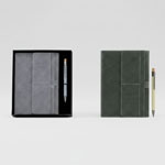 Notebook Set of 2: Double Strip A6 size Notebook, Groove Brass body pen in Hard board box