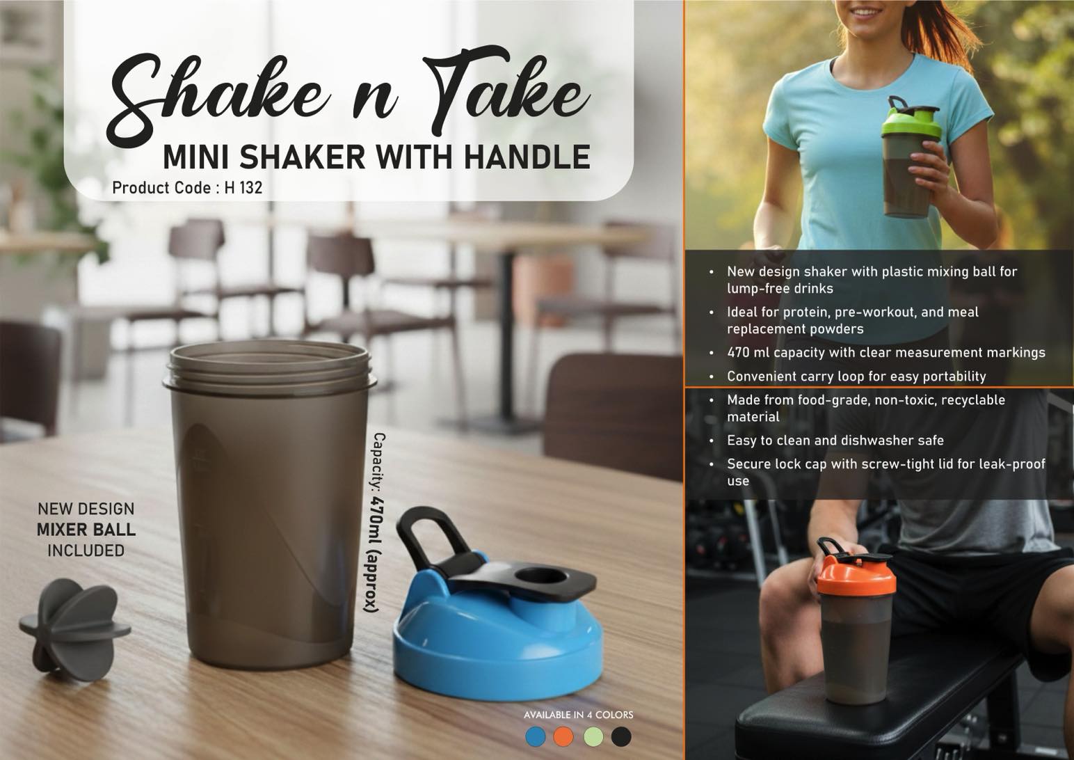 Shake n Take: Mini shaker with Handle (with box)