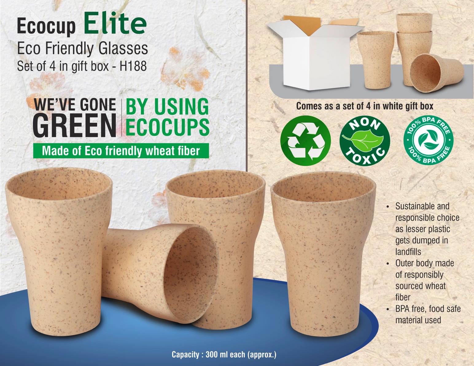 EcoCup Elite: Eco Friendly Glasses | Set of 4 in gift box - https://youtu.be/dC2y__CzrFE