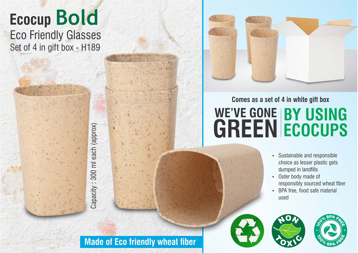 EcoCup Bold: Eco Friendly Glasses | Set of 4 in gift box - https://youtu.be/dC2y__CzrFE