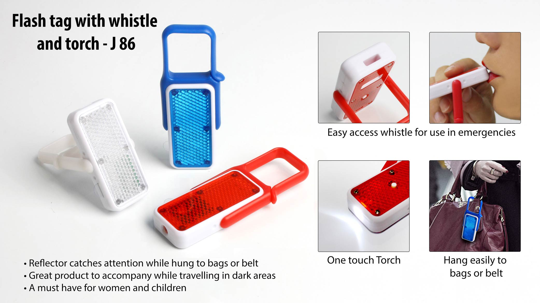Flash tag with whistle and torch (with reflector) - https://youtu.be/MFSQC8Lm2AA