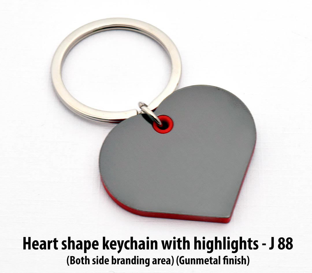 Heart shape keychain with highlights