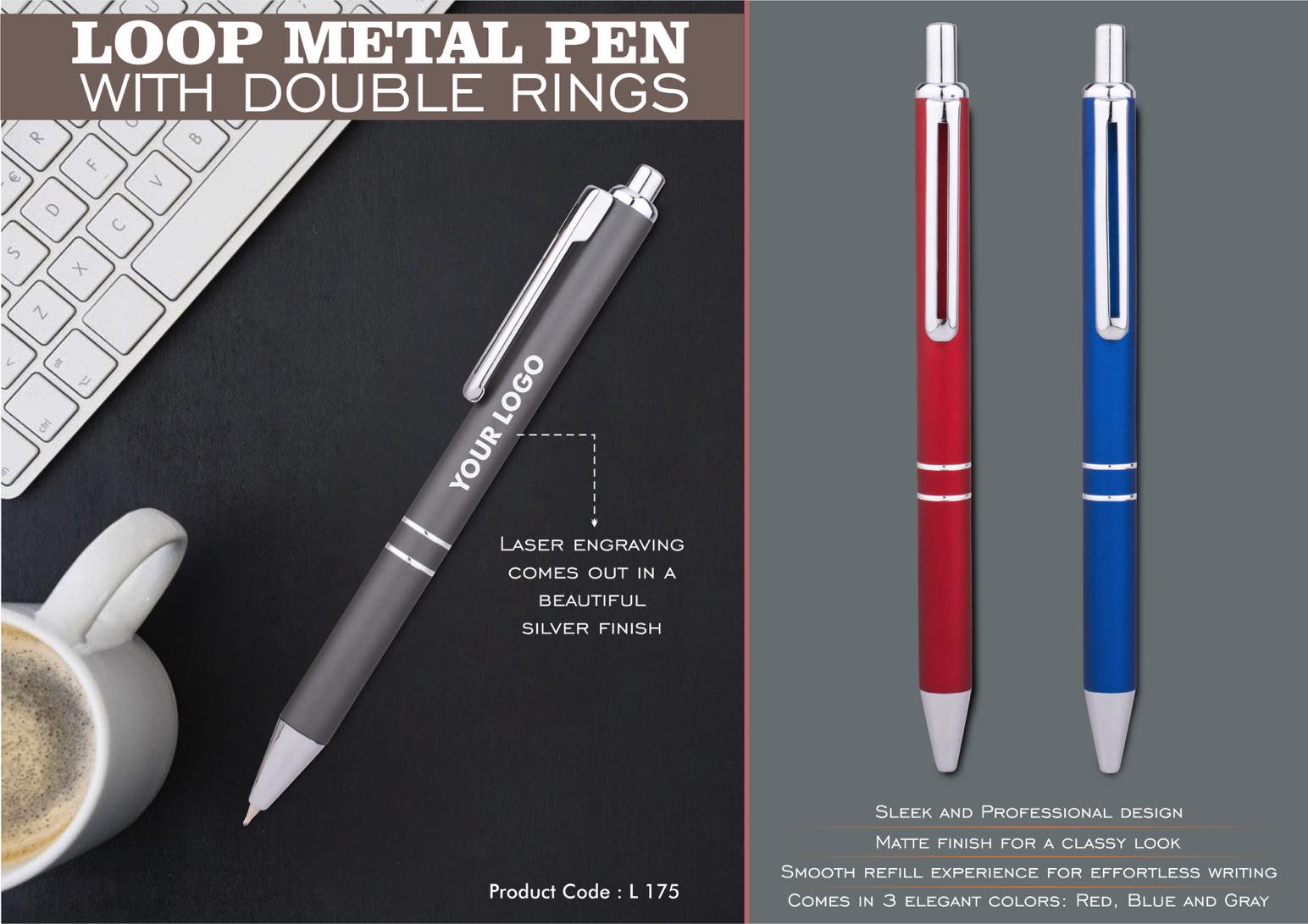 Loop Metal Pen with Double Rings