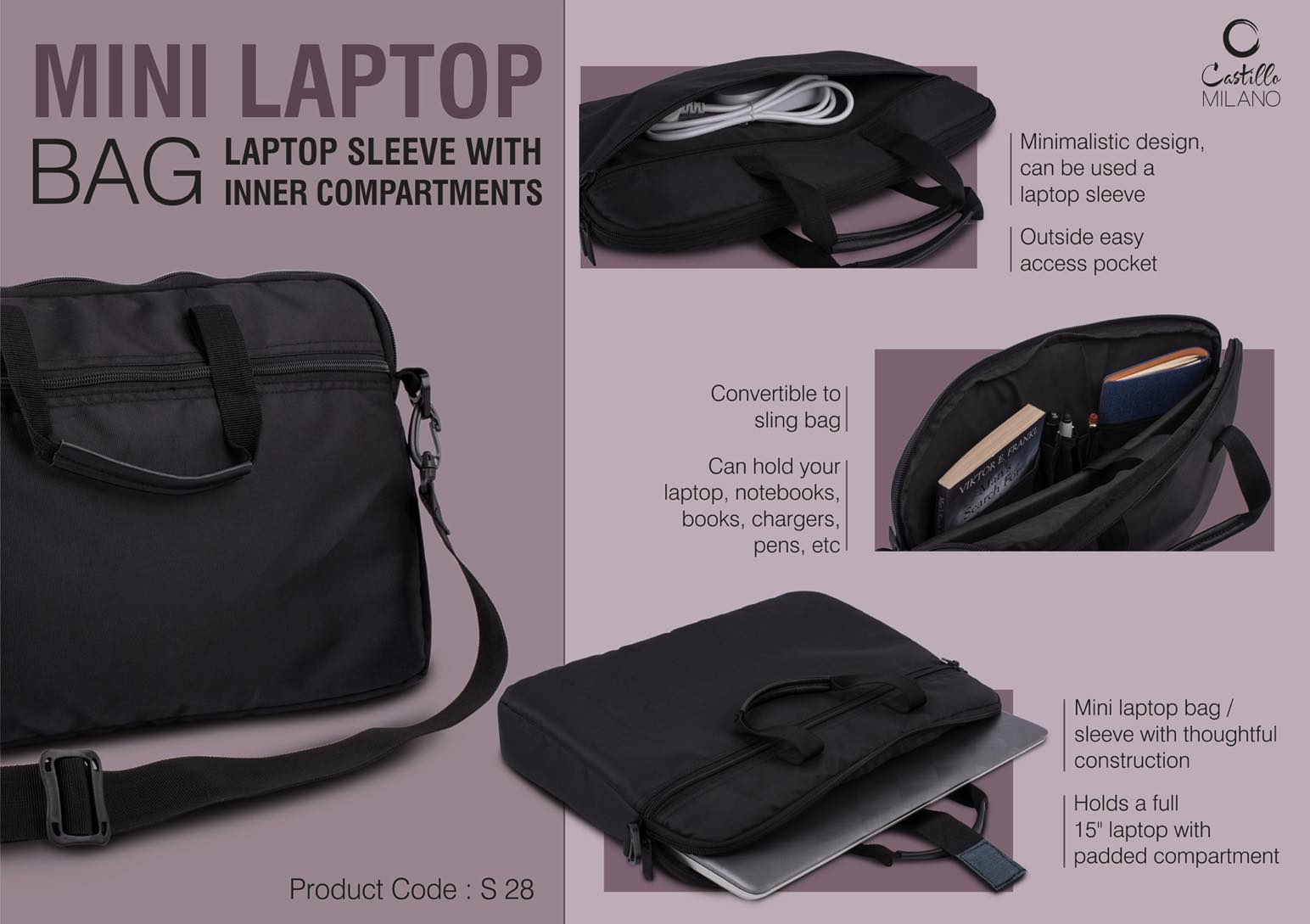 Mini Laptop bag / Laptop Sleeve with inner compartments | Convertible to Sling Bag - https://youtu.be/LsXbwHAN6aw